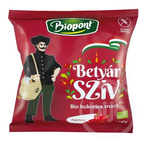 Biopont_bio_kukorica_snack_betyar_sziv_paprikas_izesitessel_45_g-i190844 Snack din porumb fara gluten eco cu ardei, Biopont 45g - imagine 1