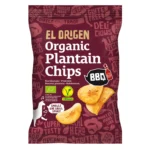 Chips plantain bio cu aroma de BBQ fara gluten, El Origen 80g