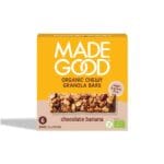 Batoane bio crocante fara gluten din ovaz cu banane si ciocolata, Madegood 144g