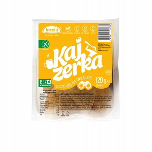 Bezglutenowe-bulki-Kajzerki-bez-laktozy-bez-pszenicy-bez-soi-2x60g Chifle Kaiser fara gluten, Incola 120g(2buc) - imagine 1