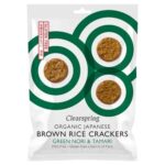 Crackers bio fara gluten din orez brun cu alge nori si tamari, Clearspring 40g